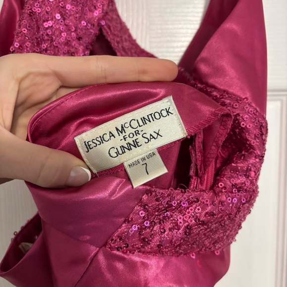 Vintage Y2K Gunne Sax Pink Maxi Sparkly Dress - Picture 4 of 7